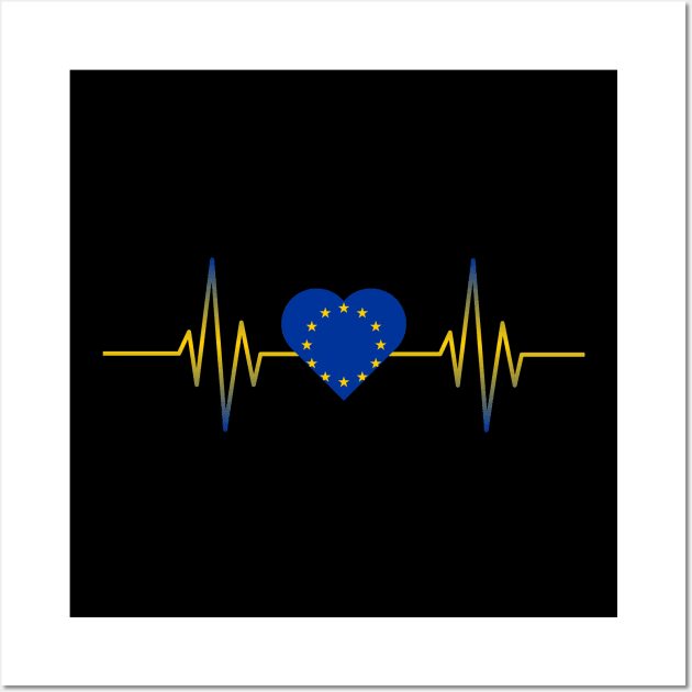 European Union Heartbeat Wall Art by Ericokore